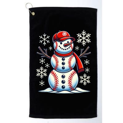 Christmas Baseball Snowman Baseball Christmas Platinum Collection Golf Towel