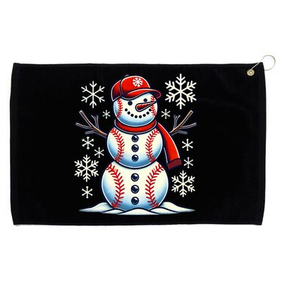 Christmas Baseball Snowman Baseball Christmas Grommeted Golf Towel