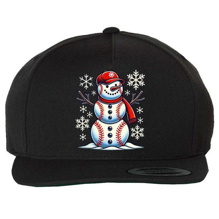 Christmas Baseball Snowman Baseball Christmas Wool Snapback Cap