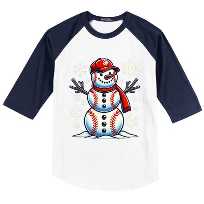 Christmas Baseball Snowman Baseball Christmas Baseball Sleeve Shirt