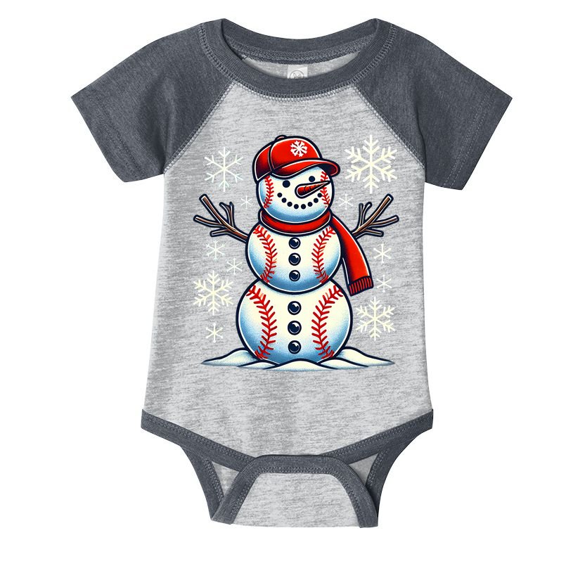 Christmas Baseball Snowman Baseball Christmas Infant Baby Jersey Bodysuit