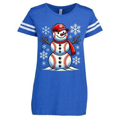 Christmas Baseball Snowman Baseball Christmas Enza Ladies Jersey Football T-Shirt