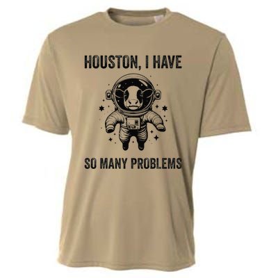 Cow Breeder Space Houston Problem Devon Cattle Cooling Performance Crew T-Shirt