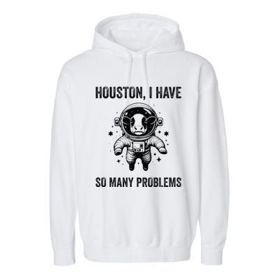 Cow Breeder Space Houston Problem Devon Cattle Garment-Dyed Fleece Hoodie