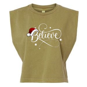 Christmas Believe Santa Claus Believe Christmas Garment-Dyed Women's Muscle Tee