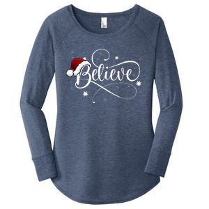 Christmas Believe Santa Claus Believe Christmas Women's Perfect Tri Tunic Long Sleeve Shirt