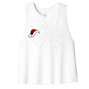 Christmas Believe Santa Claus Believe Christmas Women's Racerback Cropped Tank