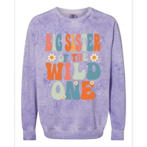 Cute Big Sister Of The Wild One Birthday Family Matching Gift Colorblast Crewneck Sweatshirt