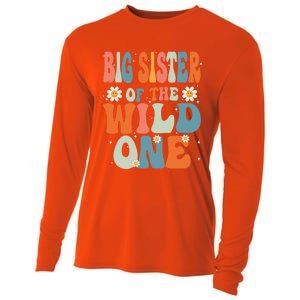 Cute Big Sister Of The Wild One Birthday Family Matching Gift Cooling Performance Long Sleeve Crew