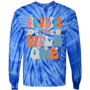 Cute Big Sister Of The Wild One Birthday Family Matching Gift Tie-Dye Long Sleeve Shirt