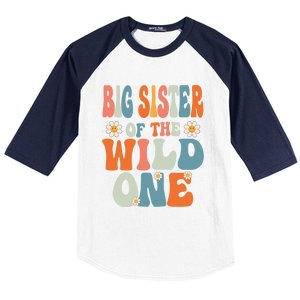 Cute Big Sister Of The Wild One Birthday Family Matching Gift Baseball Sleeve Shirt