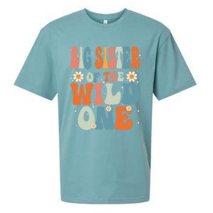 Cute Big Sister Of The Wild One Birthday Family Matching Gift Sueded Cloud Jersey T-Shirt