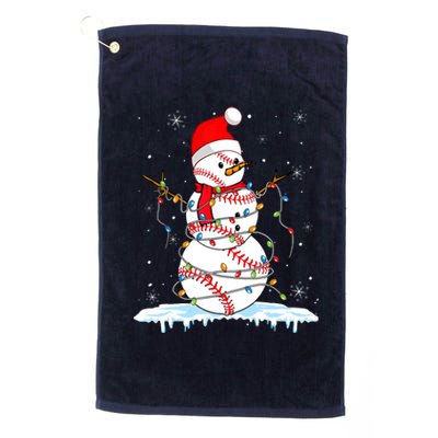 Christmas Baseball Snowman Santa Xmas Lights For Boys Platinum Collection Golf Towel