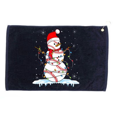 Christmas Baseball Snowman Santa Xmas Lights For Boys Grommeted Golf Towel