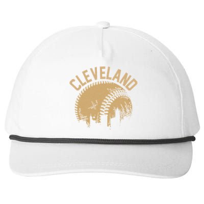 Cleveland Baseball Skyline Ohio Player Coach Fan Snapback Five-Panel Rope Hat