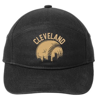 Cleveland Baseball Skyline Ohio Player Coach Fan 7-Panel Snapback Hat