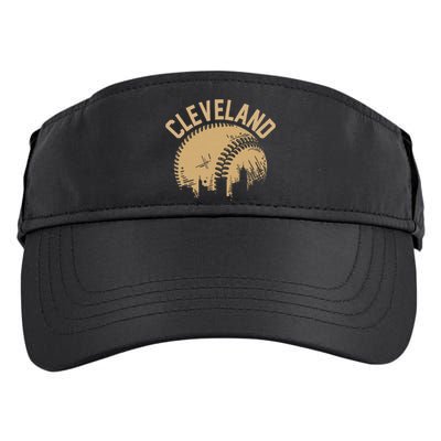 Cleveland Baseball Skyline Ohio Player Coach Fan Adult Drive Performance Visor