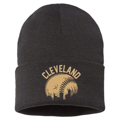 Cleveland Baseball Skyline Ohio Player Coach Fan Sustainable Knit Beanie