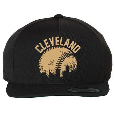 Cleveland Baseball Skyline Ohio Player Coach Fan Wool Snapback Cap