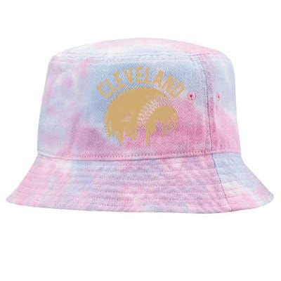 Cleveland Baseball Skyline Ohio Player Coach Fan Tie-Dyed Bucket Hat