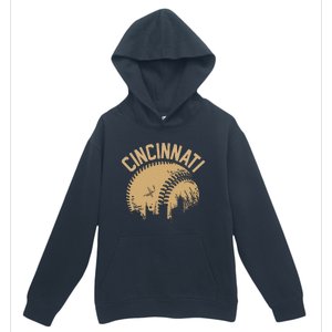 Cincinnati Baseball Skyline Ohio Player Coach Fan Urban Pullover Hoodie