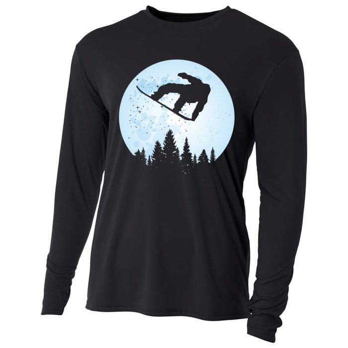 Cute Bigfoot Skiing Gift Cooling Performance Long Sleeve Crew