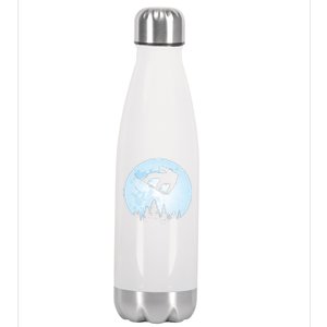 Cute Bigfoot Skiing Gift Stainless Steel Insulated Water Bottle