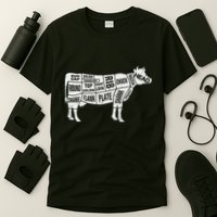 Cow Butcher S Beef Cuts Diagram Bbq Meat Cuts T-Shirt