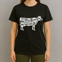 Cow Butcher S Beef Cuts Diagram Bbq Meat Cuts T-Shirt
