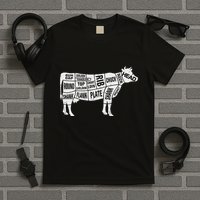 Cow Butcher S Beef Cuts Diagram Bbq Meat Cuts T-Shirt
