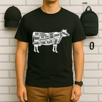 Cow Butcher S Beef Cuts Diagram Bbq Meat Cuts T-Shirt