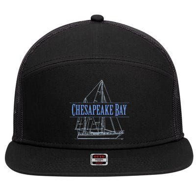 Chesapeake Bay Sailing Souvenir 7 Panel Mesh Trucker Snapback Hat