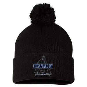 Chesapeake Bay Sailing Souvenir Pom Pom 12in Knit Beanie