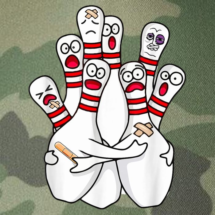 Cartoon Bowling Scared Bowling Pins Funny Sport Bowler Legacy Tie Dye Trucker Hat