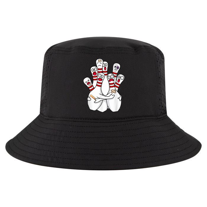 Cartoon Bowling Scared Bowling Pins Funny Sport Bowler Cool Comfort Performance Bucket Hat