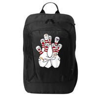 Cartoon Bowling Scared Bowling Pins Funny Sport Bowler City Backpack