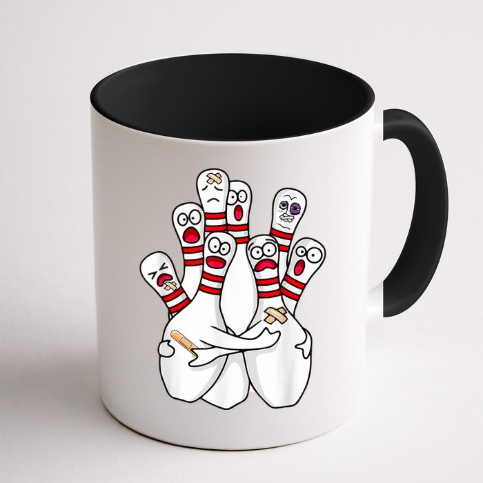 Cartoon Bowling Scared Bowling Pins Funny Sport Bowler Mug
