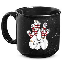 Cartoon Bowling Scared Bowling Pins Funny Sport Bowler 15oz Campfire Ceramic Mug