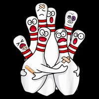 Cartoon Bowling Scared Bowling Pins Funny Sport Bowler 16 in Basic Backpack