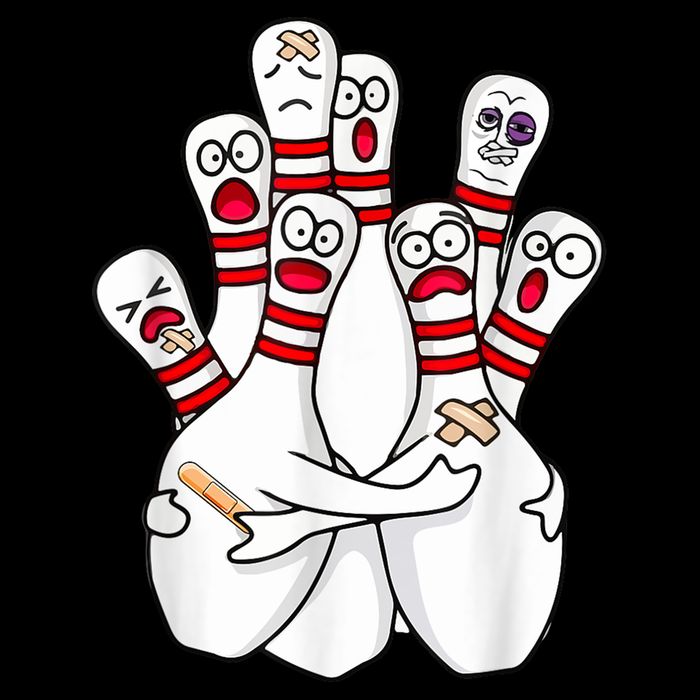 Cartoon Bowling Scared Bowling Pins Funny Sport Bowler 16 in Basic Backpack