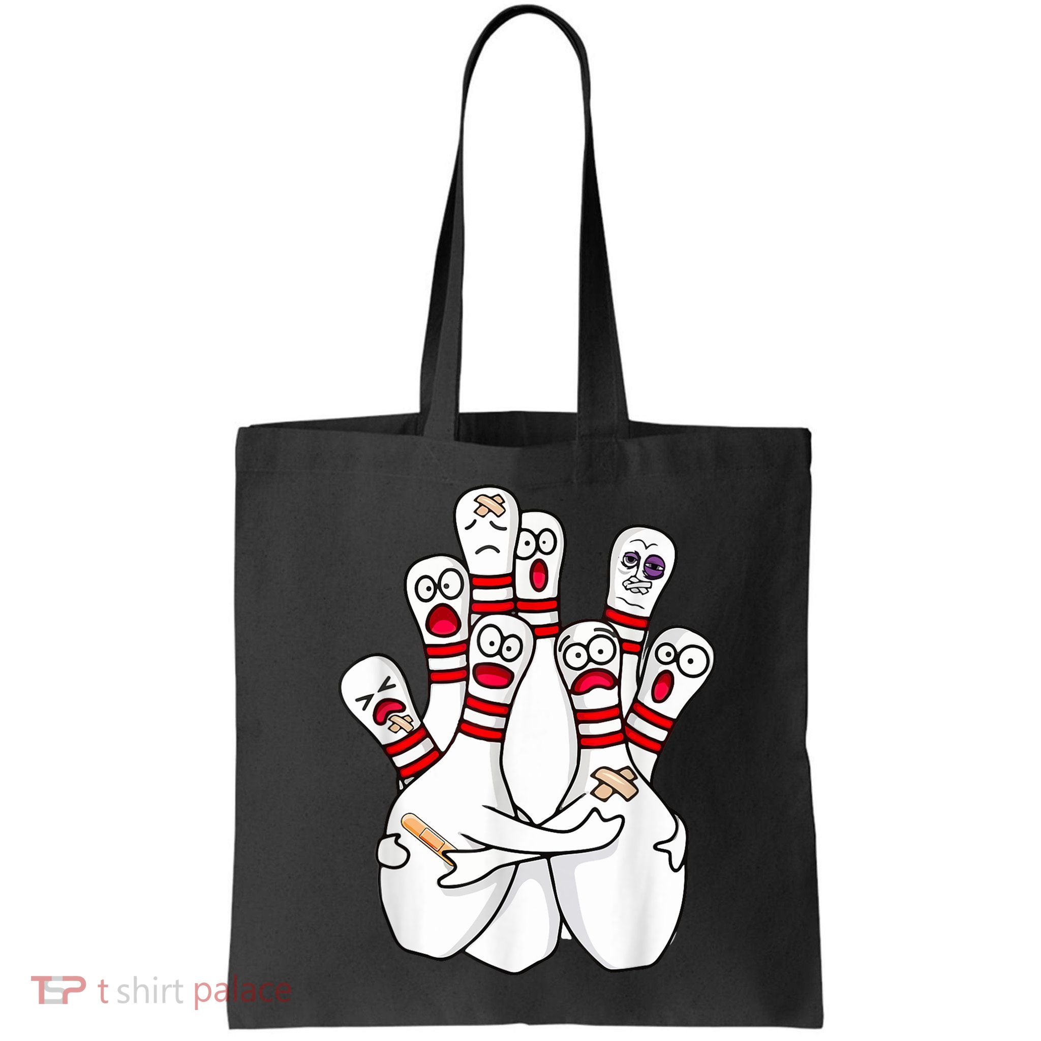 Cartoon Bowling Scared Bowling Pins Funny Sport Bowler Bag