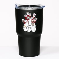 Cartoon Bowling Scared Bowling Pins Funny Sport Bowler Tumbler