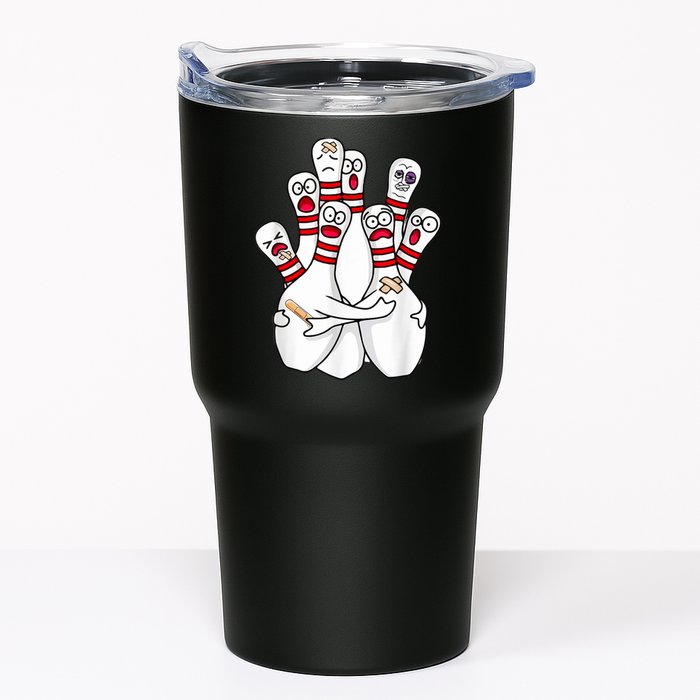 Cartoon Bowling Scared Bowling Pins Funny Sport Bowler Tumbler