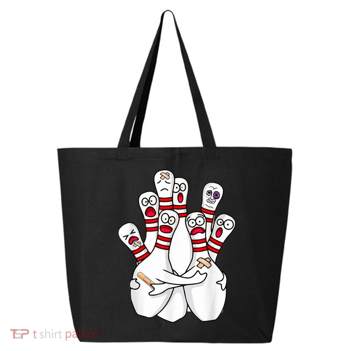 Cartoon Bowling Scared Bowling Pins Funny Sport Bowler 25L Jumbo Tote