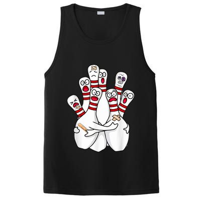 Cartoon Bowling Scared Bowling Pins Funny Sport Bowler PosiCharge Competitor Tank