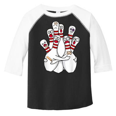 Cartoon Bowling Scared Bowling Pins Funny Sport Bowler Toddler Fine Jersey T-Shirt
