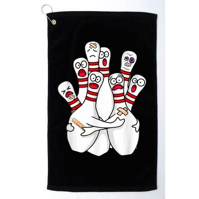 Cartoon Bowling Scared Bowling Pins Funny Sport Bowler Golf Towel