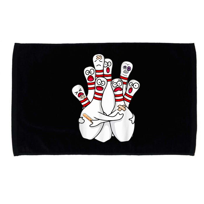 Cartoon Bowling Scared Bowling Pins Funny Sport Bowler Microfiber Hand Towel