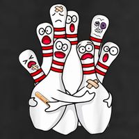 Cartoon Bowling Scared Bowling Pins Funny Sport Bowler Microfiber Hand Towel