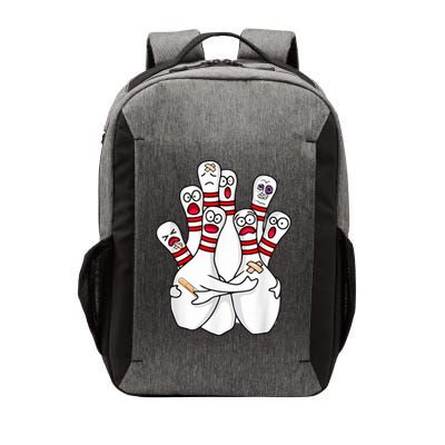 Cartoon Bowling Scared Bowling Pins Funny Sport Bowler Vector Backpack